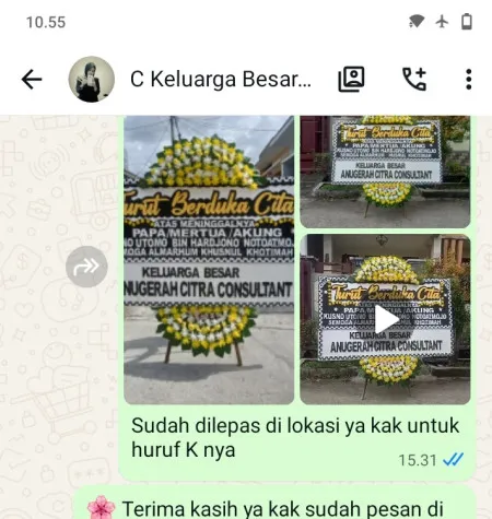 Pengiriman Papan Bunga Duka Jurumudi